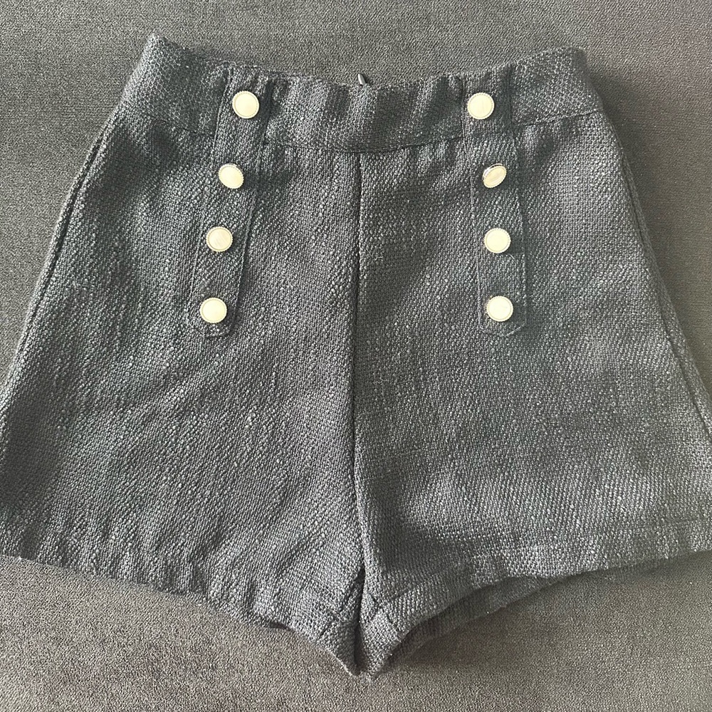 Black Tweed Shorts